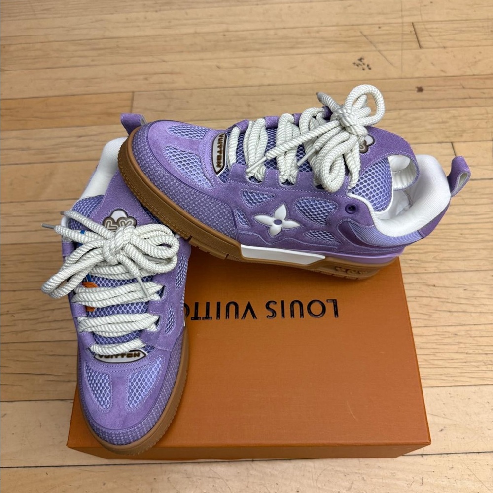 Louis Vuitton Lavender Purple LV Trainer Sneakers with Gum Sole Size 7-13
